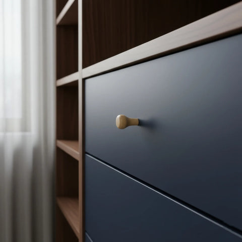 20 mm classic rund Holz Möbelknopf installed on cabinet door