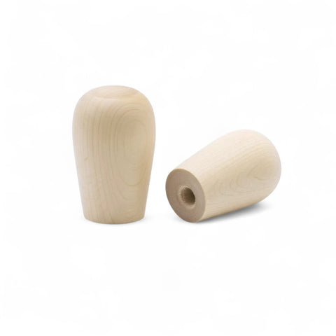 Backside von 11 mm mini Birkenholz Möbelknopf mit holes