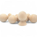 Close-up of 28 mm oval wooden cabinet knob showing wood grain