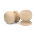 Close-up of 42 mm wooden cabinet knob showing wood grain