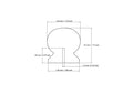 Technical drawing of 42 mm large round wooden cabinet knob