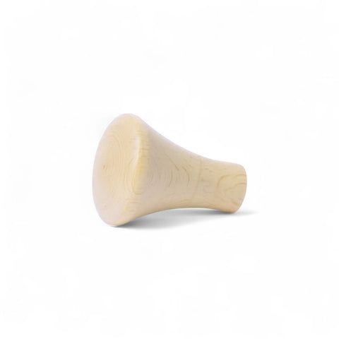 Close-up of 10 mm wooden cabinet knob showing wood grain