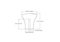 Technical drawing of 10 mm slim wooden cabinet knob