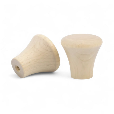 Backside of 16 mm thick wooden cabinet knobs with holes
