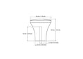 Technical drawing of 16 mm thick wooden cabinet knob