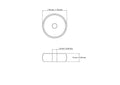 Technical drawing of 30 mm wooden toy wheel