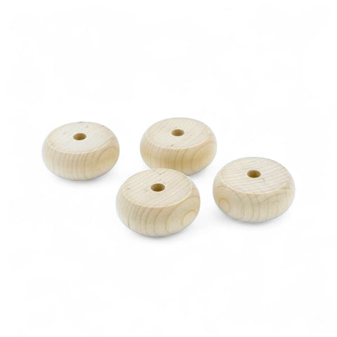 Backside von 30 mm rounded Holz Spielzeugräder mit holes