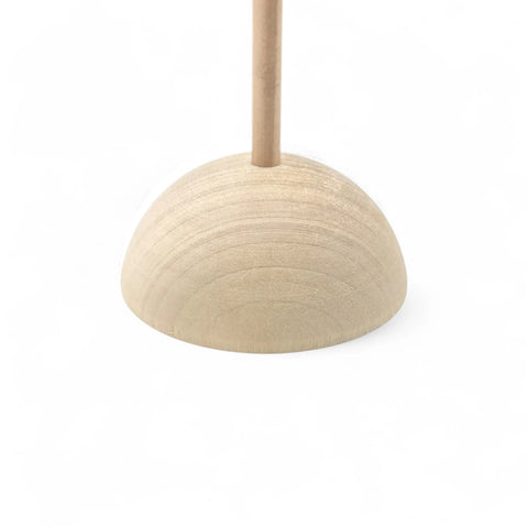 Close-up of sphere base of 33 cm wooden table flag stand