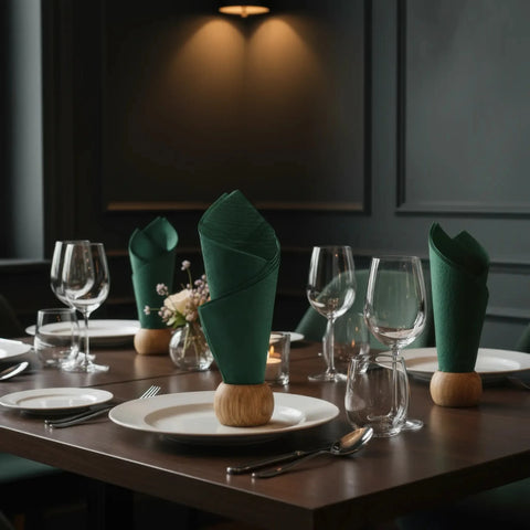 Napkins novietots in 44 mm koka salvete gredzeni ar linseed oil finish