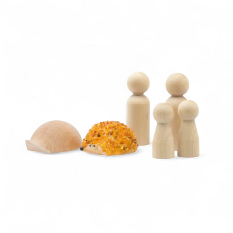 Turned wooden craft figurines