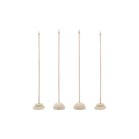 Turned wooden flag stands